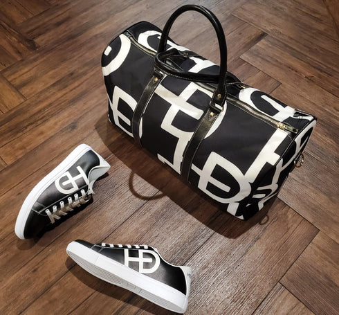 HEED NYC YAYA Black & White Large Logo Mini Duffle Bag